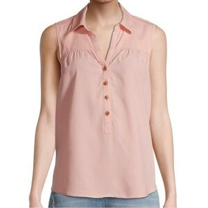 NWT Light Pink Sleeveless Button Shirt